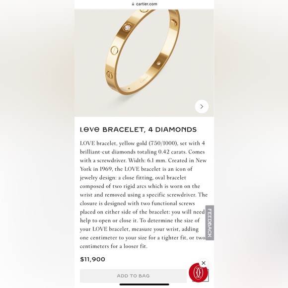 Cartier D’Amour earrings and Love bracelet 4 diamonds - Picture 15 of 17